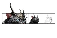 cat loki helmet tattoo design idea