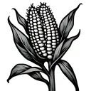 corn stalk intertwined with geometric patterns tattoo design idea