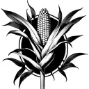 corn stalk intertwined with geometric patterns tattoo design idea