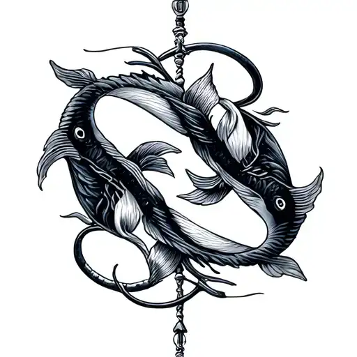 Libra And Pisces tattoo design idea