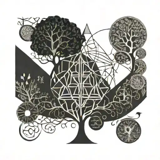 tree of life letters K E A J tattoo design idea