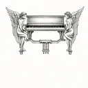 Piano and angel and demon tattoo design idea