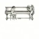Piano and angel and demon tattoo design idea