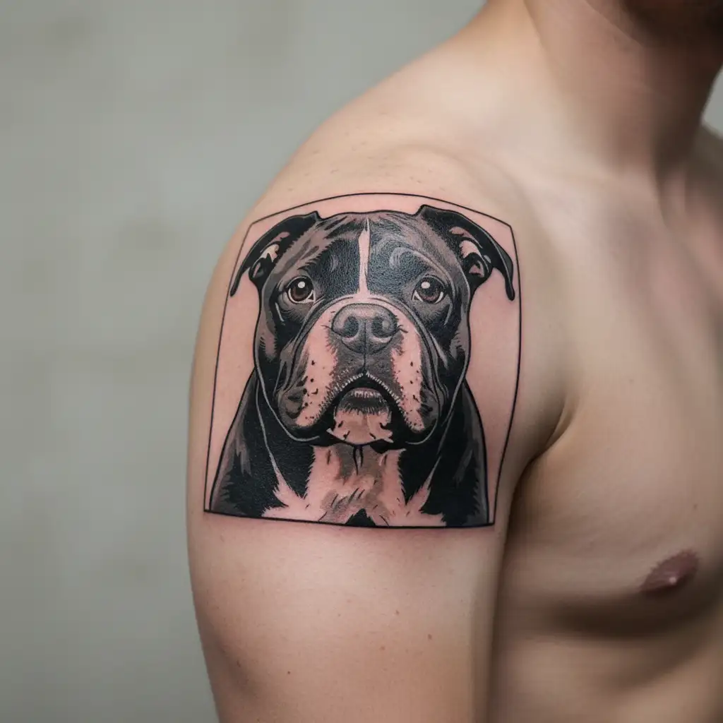 Staffy tattoo design idea