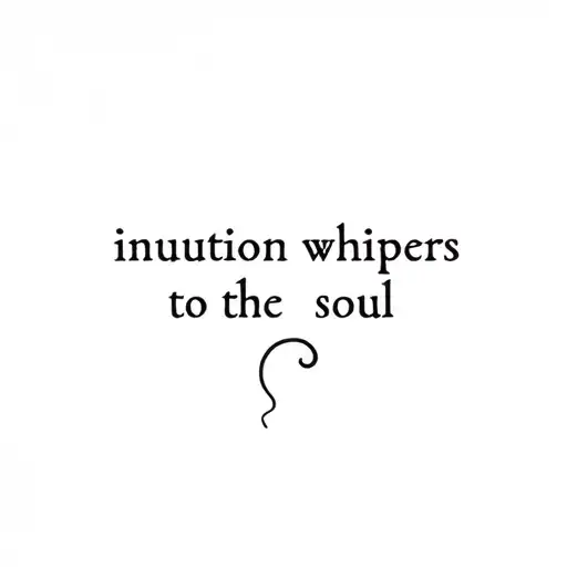 "intuition whipers to the soul" Very small tattoo of the quote:  and make a pieces symbol underneath.  tattoo design idea