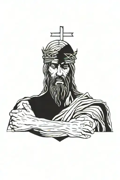 Jesus carrying the cross tattoo design idea