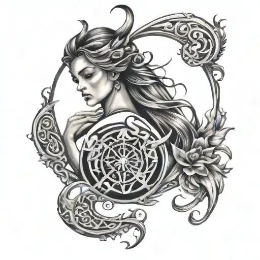 Virgo Aquarius Capricorn Sagittarius cancer Scorpio tattoo design idea