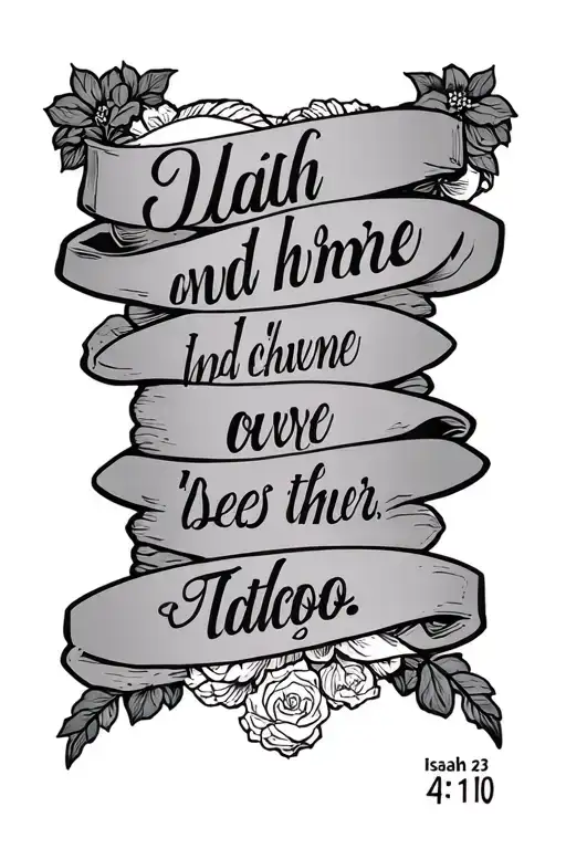 psalm 23 verse Isaiah 41:10 tattoo design idea