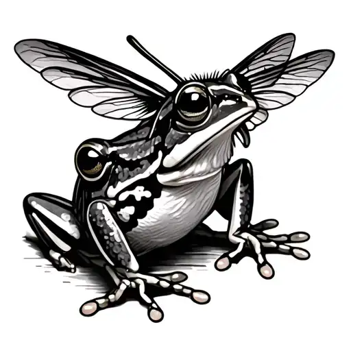 bees, tree frog, hummingbird, nature tattoo design idea