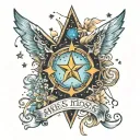 and I miss you but I miss sparkling stars tattoo design idea