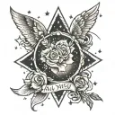 and I miss you but I miss sparkling stars tattoo design idea