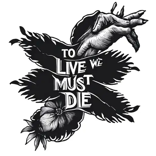 to live we must die tattoo design idea