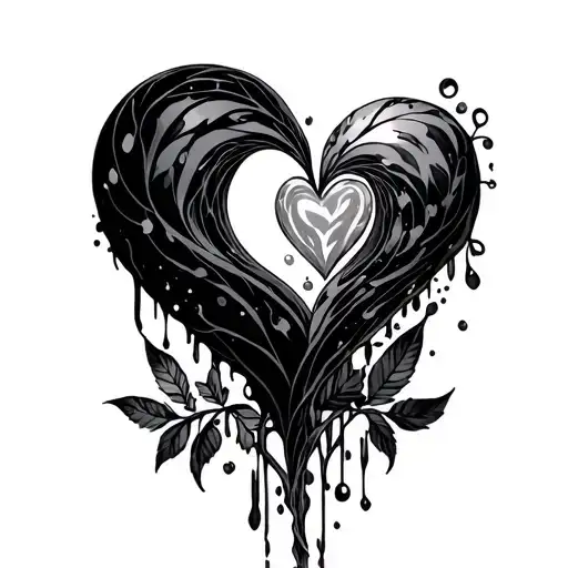 Interlinked love tattoo in juice wrld abyss style tattoo design idea