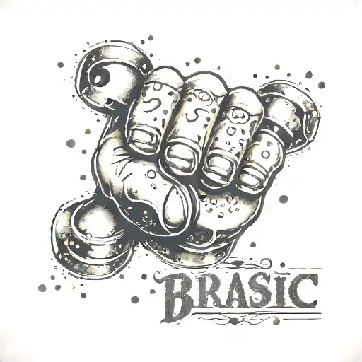 A tattoo of a brass knuckle with the word 'Brassic' incorporated into the design tattoo design idea