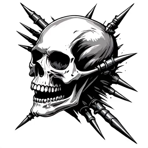 skulls spikes gothic sibilant design tattoo design idea