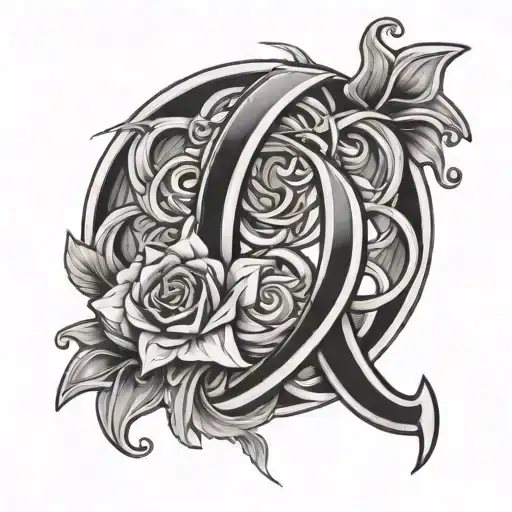Lucky number 7 intertwined tattoo design idea