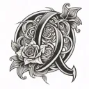Lucky number 7 intertwined tattoo design idea