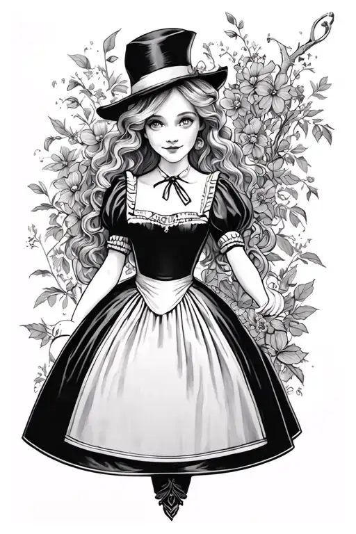 Alice in Wonderland tattoo design idea