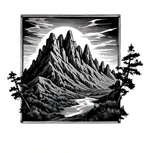 Superstition Mountain tattoo design idea