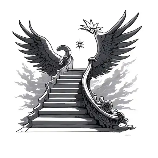 Heaven Stairs tattoo design idea