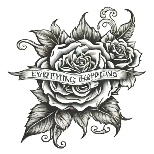 everything happens for a reason have faith tattoo design idea