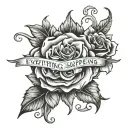 everything happens for a reason have faith tattoo design idea