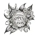 everything happens for a reason have faith tattoo design idea