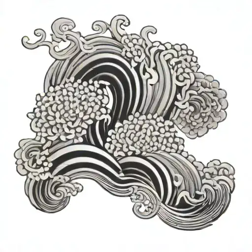 omnimask chrysanthemum japanese waves tattoo design idea