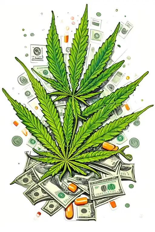 money weed and drugs  tattoo design idea