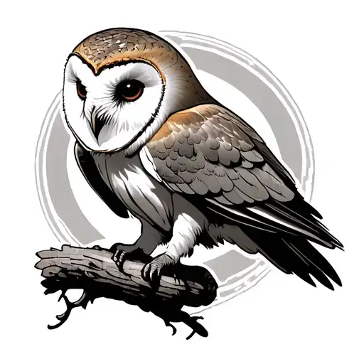 Flying Barn Owl tattoo design idea