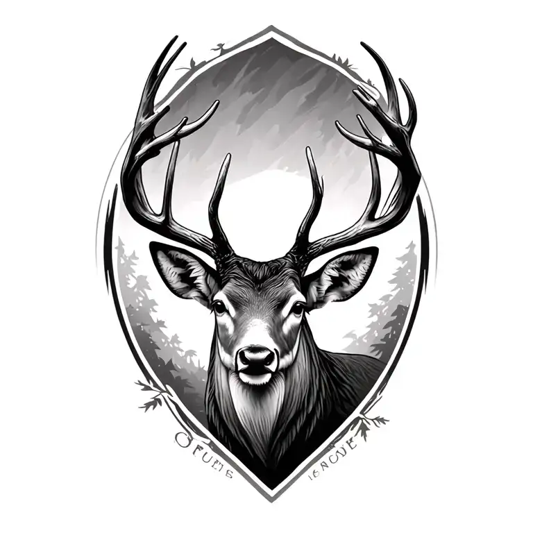 buck deer tattoo design idea
