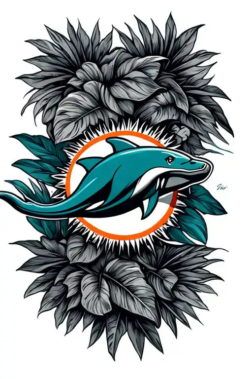 Miami dolphins tattoo design idea