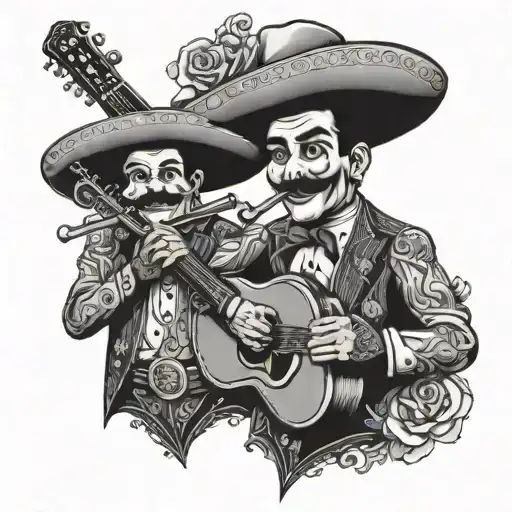 mariachi band day tattoo design idea