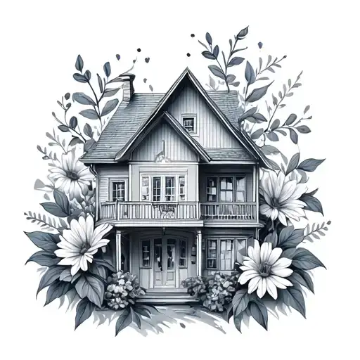 Buy a house, create memories, have a good life before you go, spend time with your loved ones, flowers  tattoo design idea