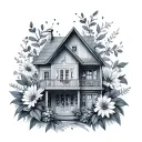 Buy a house, create memories, have a good life before you go, spend time with your loved ones, flowers  tattoo design idea