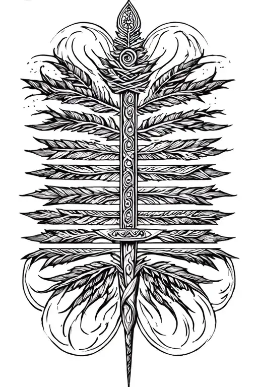 Irish Ogham ancient tattoo design idea