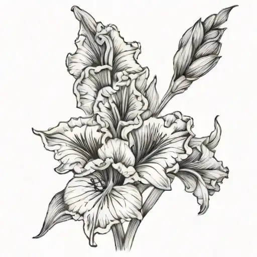Gladiolus Fine Line tattoo design idea