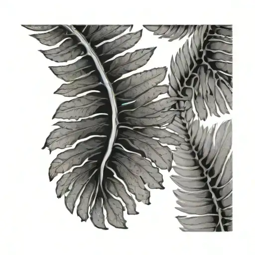 silver fern leaf tattoo design idea