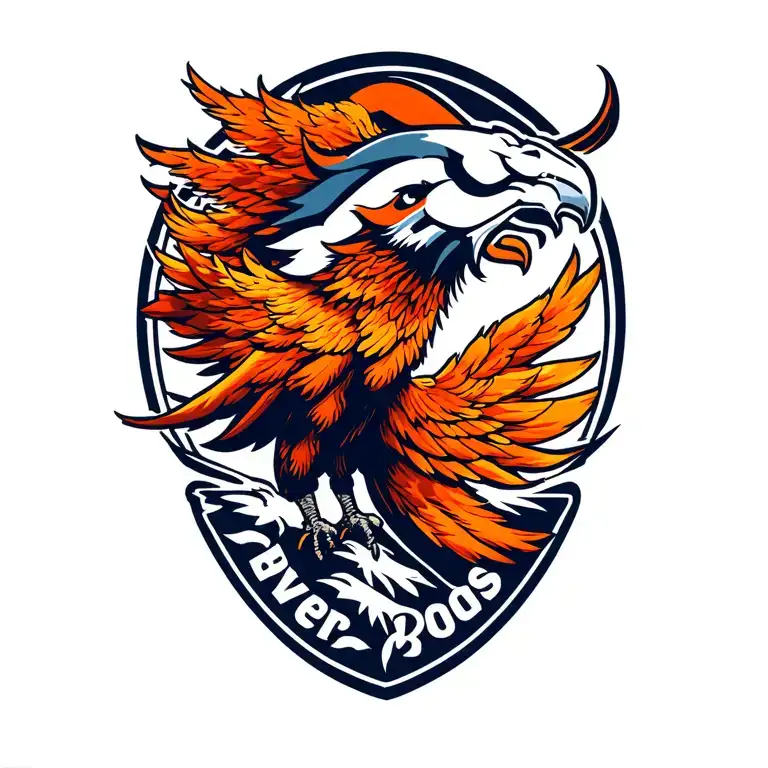 Denver broncos phoenix rising tattoo design idea