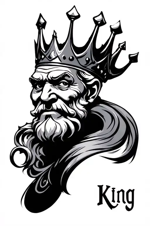 king dizzy words tattoo design idea