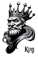 king dizzy words tattoo design idea