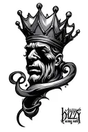 king dizzy words tattoo design idea