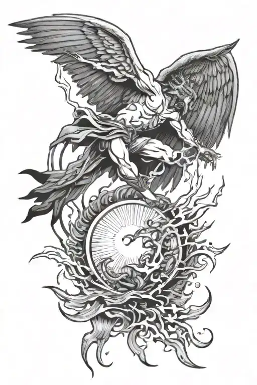 ikarus falling from the sun tattoo design idea