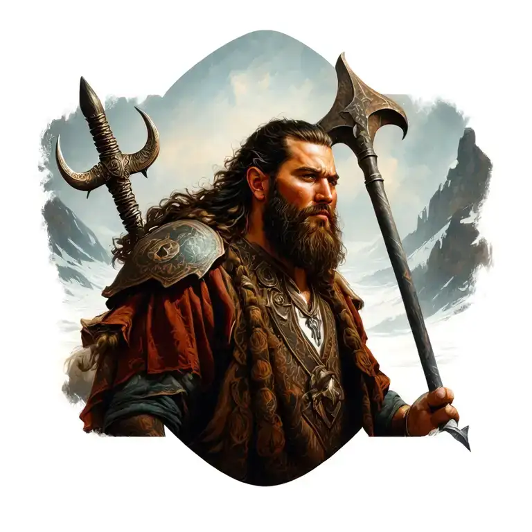 Abraham in Vikingas Letters tattoo design idea