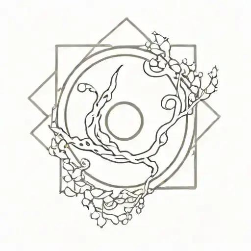 earth elemental symbol surrounded tattoo design idea