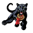 panther climbing tattoo design idea