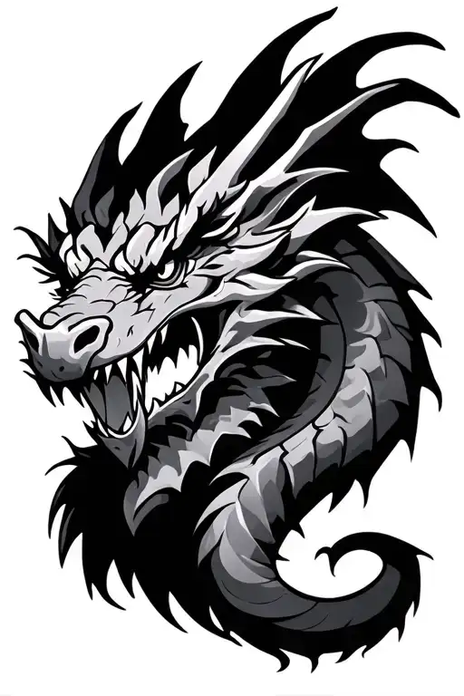angry dragon tattoo design idea