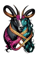 "Intertwined forever" marching capricorn and cancer intertwined friend tattoo wiccan  tattoo design idea