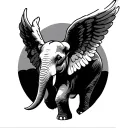Elephant With Angel Wings tattoo design idea