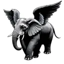Elephant With Angel Wings tattoo design idea